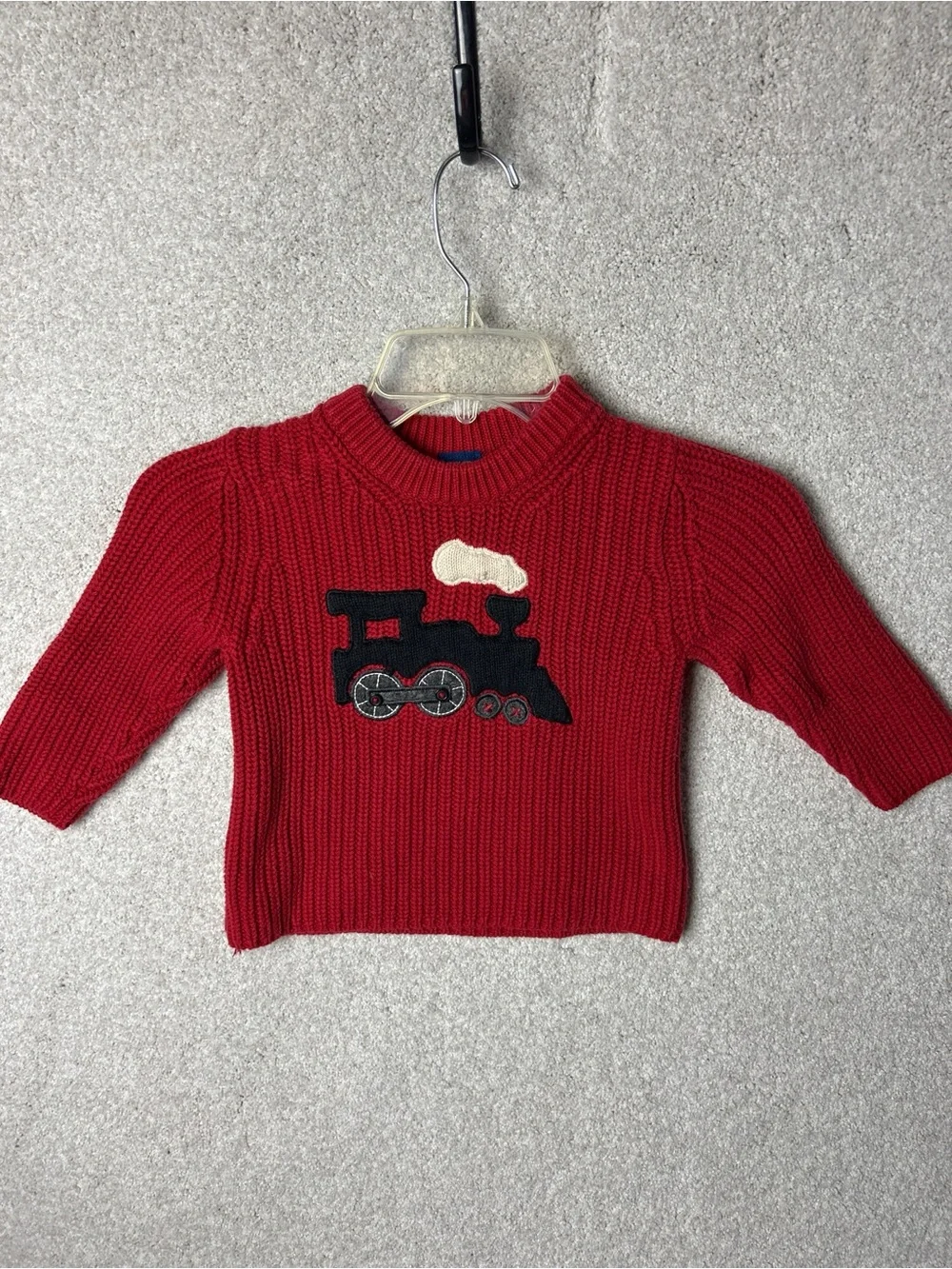 Vintage OshKosh B'gosh Red Knit Train Sweater Crewneck